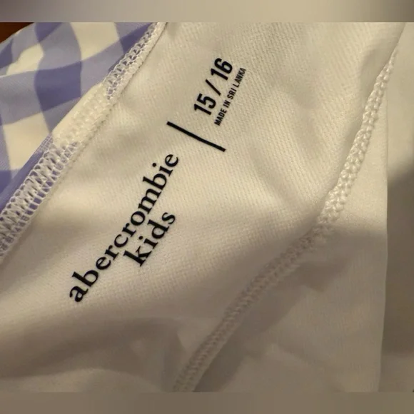 NEW WITH TAGS Abercrombie Kids One Piece Gingham Swimsuit Size 15 16 preppy